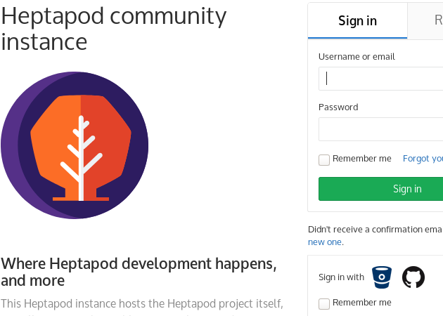 Sign in page for dev.heptapod.net
