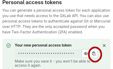 copy access token