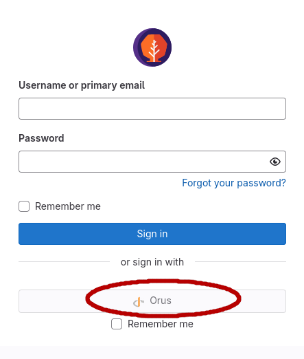 orus.io sign-in page